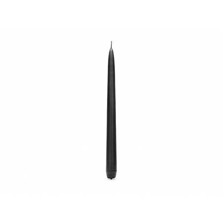 Bougie conique matte noire 24cm 