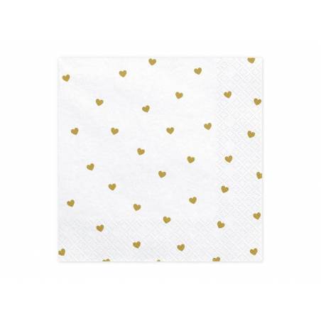 Serviette Hearts blanche 33x33cm 