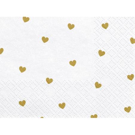 Serviette Hearts blanche 33x33cm 