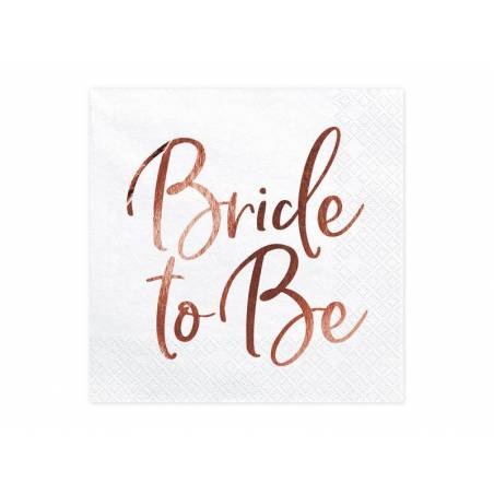 Serviette Bride to be or rose 33x33cm 