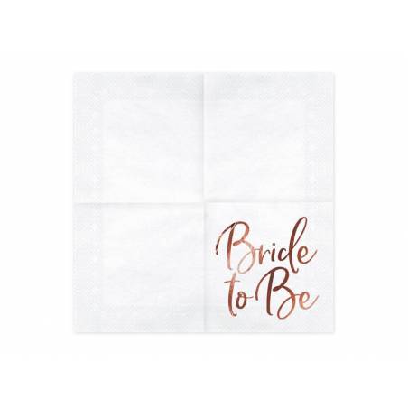 Serviette Bride to be or rose 33x33cm 